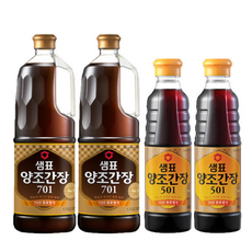 샘표 양조간장701 + 양조간장 501, 2개, 1.7L
