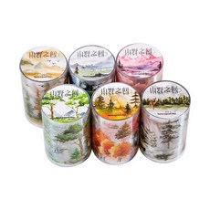 롤 숲 나무 테이프 애완 동물 핸드북 장식 패스너 스크랩북 컷 산 조경 사이, 1. random, 1개