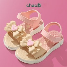 DFMEI 兒童涼鞋夏季女童軟底公主寶寶防滑沙灘學生塑料鞋