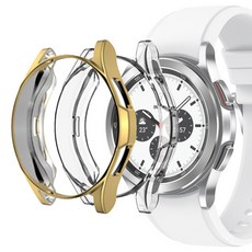 Luarmo Galaxy Watch 相容全覆蓋保護殼 2入組, 金色，透明