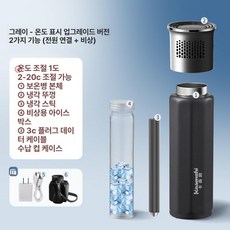 휴대용 인슐린 냉장고 온도표시 약품함 USB 충전식, 1단계 냉각봉+컵홀더 2-in-1 B, 1L