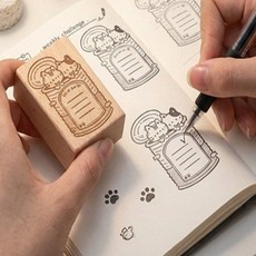 폴그레 나무 도장 문구메모도장, 위클리캣