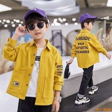 Hi！Kids男童潮衣春季新款2024秋季兒童洋氣寬鬆中大童男孩帥氣潮衣