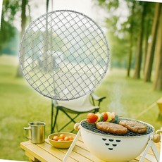 304 스테인리스 원형 그릴망 22cm 캠핑용 고기 불판 석쇠 구이망, 1개, 상세페이지 참조