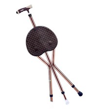 보행 지팡이 세발 보조기 간이의자 어르신 경량 휴대용 폴딩 스툴, 블루 모델 손전등 포함 높이조절 가능