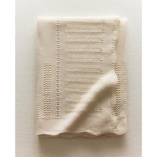 자라홈 브랜드관 오픈 니트 코튼 키즈 담요 48605004712, 70 x 100 cm, 에크루