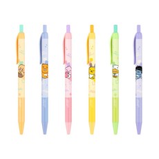 카카오프렌즈 리틀프렌즈 노크식 볼펜 0.38mm, 라이언, 5개