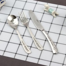 DMK 스테인리스 캣킨 양식기 세트 스테인리스 수저 젓가락 스푼 포크 캣킨 양식기+셀러팩토리Shop, 빠른배송