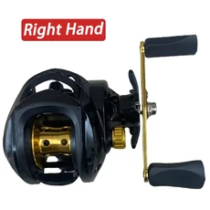 낚시 릴 8.1:1 기어비 베이트 캐스팅 릴 8KG 최대 드래그 민물 바닷물 캐스팅 릴 낚시 코일, Gold, Right Hand
