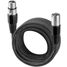 킨시유 XLR 케이블 3피트/4팩 마이크 케이블 3핀 나일론 땋은 균형 잡힌 XLR 남성부터 여성까지의 헤비 듀티 마이크 패치 코드 순수 구리 도체, 50FT, 1