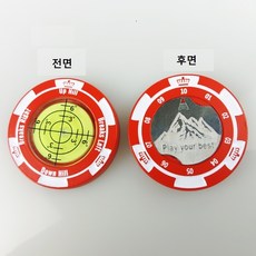 보라 골프 그린 퍼팅 경사 측정 볼마크 골프 수평계 모자 클립 세트, 레드(무캡 클립형), 1개