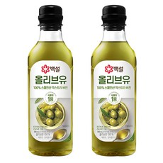 백설 엑스트라버진 압착 올리브유, 500ml, 2개