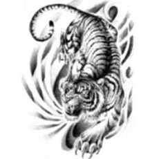 등 타투 문신 스티커 등판 대형 잉어 서유기 석가모니 오니가면 호랑이 용 장군 야차여인 오니 야차, 1개, 등판 문신 스티커(06-호랑이)