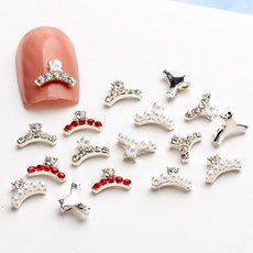 헤어핀 2개입 네일파츠 7.6x5mm 젤네일아트재료, 헤어핀 네일파츠/ 2개입, 실버큐빅 7.6x5mm (1190)