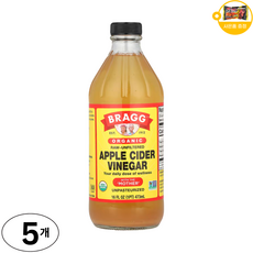 Bragg 유기농 무가공 애플 사이다 식초 초모 함유 사은품 추가증정, 473ml, 5개