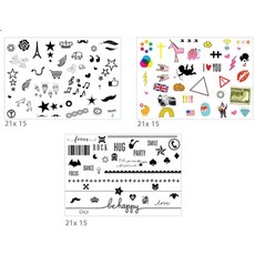 全新現貨 原桃子刺青Tattoo防水紋身貼紙 十字架手鍊翅膀星星, 1個, 08