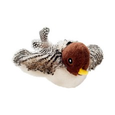 福媽寵物 電動逗貓棒 抖抖小麻雀 電動抖抖鳥 啾啾鳥 發聲毛絨玩具 寵物互動玩具, 1個, 詳見說明