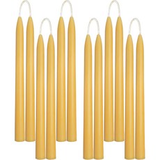비포 10인치 순수 밀랍 테이퍼 캔들 12팩의 수제 드리플리스 & 무연 장시간 타는 무향 양초 저녁 식사 결혼식 가정 기도 장식으로 9시간 태우기, color of honey, 8 Inch-12 Count