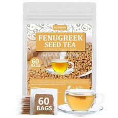 프리미엄 페퍼민트 티백 100프로 첨가제 없음 카페인 프리 241215, 60 Count (Pack of 1), Fenugreek Tea