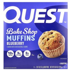 지금 곧 품절됩니다 Quest Nutrition Bake Shop 머핀 블루베리 4팩 각 57g(2.01oz) 서둘러주시면 감사하겠습니다, QuestNutritionBakeShop머핀블루베리4팩
