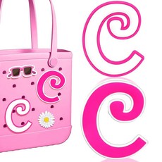 AIERSA Bogg Bag A-Z용 레터 참 심플리 서던 백 오리지널 모든 모델 비치 토트백용 보그 백용 알파벳 참 액세서리 2개 실리콘 인서트 식 레터링 부착물, C