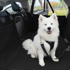 편안하개 애견 카시트 특대형 방수 풀커버 차량용 뒷자석 시트, 1세트, 블랙