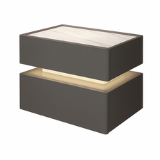 好的家居 懸浮感智能床頭櫃 多功能床頭櫃 床邊櫃 智能收納邊櫃, 深灰-基礎款, 1件