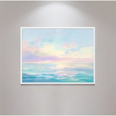 [인메이블] 바다 풍경 그림 액자 감성 모던 인테리어 캔버스 자취방 집들이 개업 선물 카페 거실 사무실, 02.보라빛의 바다, 화이트 메탈액자
