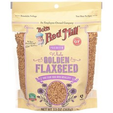 Bob's Red Mill Golden Flaxseeds 368.5g(13온스) (1팩) - GMO 프리 비건 팔레오 친화적 생 싹이 트기 코셔 254256, 1