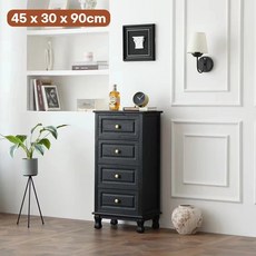 엔틱 서랍장 유캐슬 수입가구 안방 45x30x128 아이보리화이트 6단, N. 블랙 4겹45x30x90cm, N. 블랙 4겹45x30x90cm