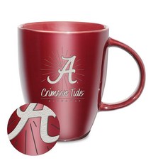 Rico Industries NCAA 앨라배마 크림슨 타이드 선버스트 532ml18온스 레이저 각인 세라믹 광택 머그 112218