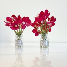 VITALO 납골당 미니어처 조화 화병 플라워 2개 1set, 레드