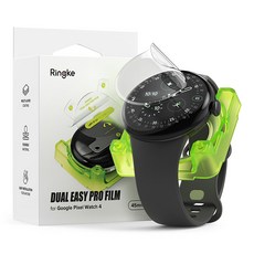 Rearth Ringke Google Pixel Watch 4 螢幕保護貼(2片裝) 抗衝擊 高清透光 防刮耐磨, 透明, 1套