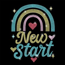 1개 유리 핫픽스 라인스톤 다리미 부착형 아플리케 의상 액세서리 (옷 가방 바지용) 레인보우 297x210mm, 혼합색