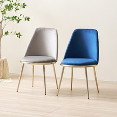 라로퍼니처 세라 골드 카페 의자 인테리어 체어 벨벳, 네이비, 2개