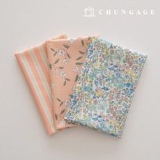 천가게 원단패키지 플라워 꽃무늬 체크 스트라이프 조각천 33종, 1세트, 223