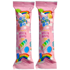 마카롱 닮은 슈가롤리 무지개 솜사탕 12g, 2개
