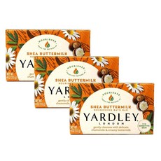 Yardley Shea Buttermilk 목욕 바 118.3ml(4온스) 3팩, Yardley Shea Buttermilk 목욕 바 1