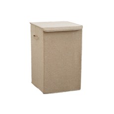 棉麻折疊收納箱－多尺寸、居家收納好幫手, 米色