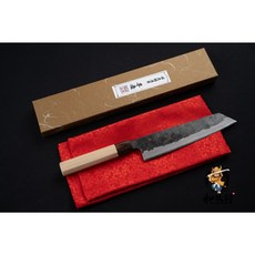 和欣行 現貨 好光鍛治屋 白二鋼 黑打 切付牛刀 200MM 白楊木八角柄, 1個