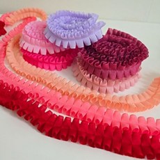 자투리 메쉬캉캉주름 레드퍼플계열 택1, 1개, 메쉬캉캉주름 빨강