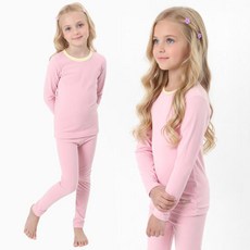 아트박스/프리미에팜 아동 솔리드 폴리 후라이스 9부 내복세트PK