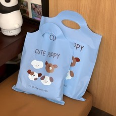 귀여운 동물 비닐 쇼핑백, 25개, 구름 강아지20*27