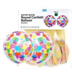 파티클럽 30cm 컨페티 풍선 5입, 원형, 1개