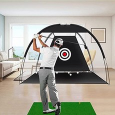 텐트형 골프연습네트 2M 접이식 실내 옥상 스윙 연습, 1개, 골프연습텐트 2M 블랙