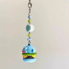 手機掛繩 ccd相機防丟繩 小紅書同款可愛卡通厚牛丑魚漢堡掛件時尚個性手機鏈包包鑰匙配飾 手機掛鏈 手鏈吊飾手繩, K-小丑魚漢堡掛件, 1個, K-小丑魚漢堡掛件