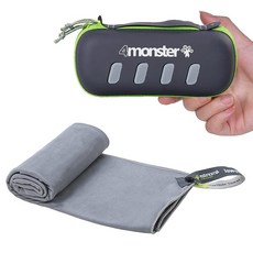 4Monster 극세사 타월 그레이 M 24 x 48인치, 31.50" x 15.70", 31.50" x 15.70", 회색