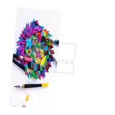 엠비아6 컬러 브러쉬 오렌지 캘리그라피붓