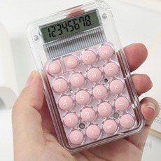 은행계산기 투명 미니 계산기 핑크