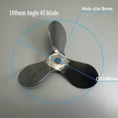 1pcs 실험실 304 스테인레스 스틸 3 잎 유형 교반 패들 (혼합 블레이드 또는 막대) 화학 액세서리, [17] 100mm Angle 45 blade
